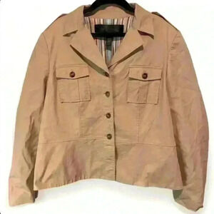 Apostrophe Women's Beige Jacket Size 16 Petites Button-Up